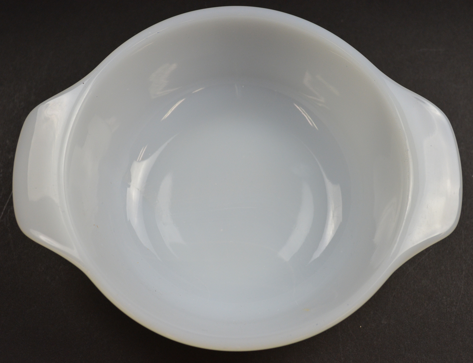 Fire King white milk glass ribbed bowl with handle Home & Living