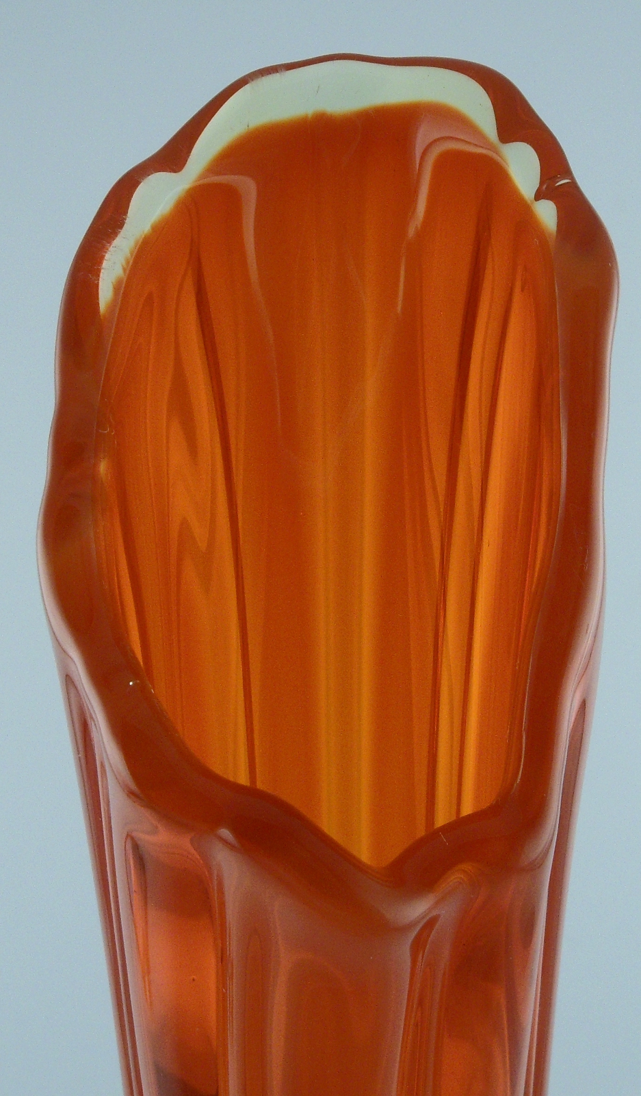 Collectible Vintage Amberina Stretch Vase 18 1/2" Tall Unmarked