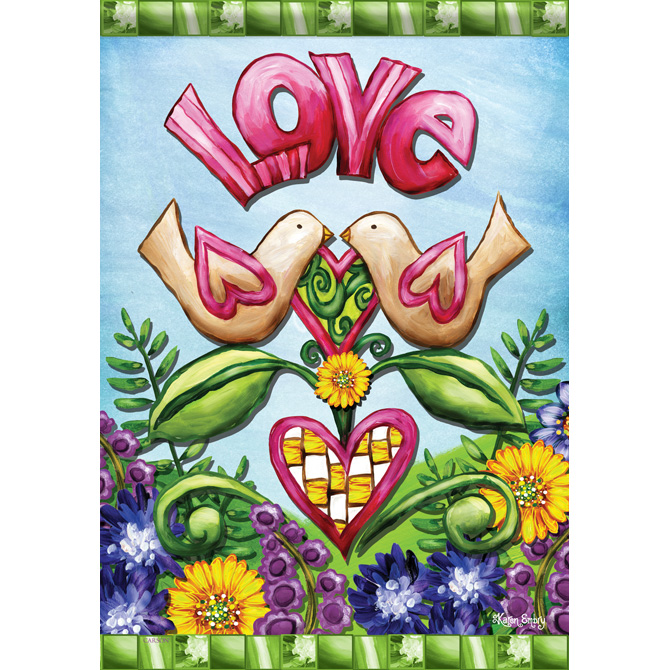 Carson FlagTrends - Dura Soft Garden Flag - Love Birds