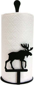 Wrought Iron Paper Towel Stand - Moose Design