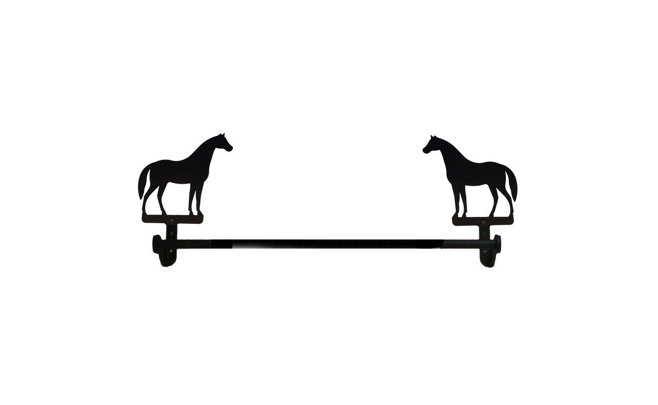 Wrought Iron Small Towel Bar - Horse Design