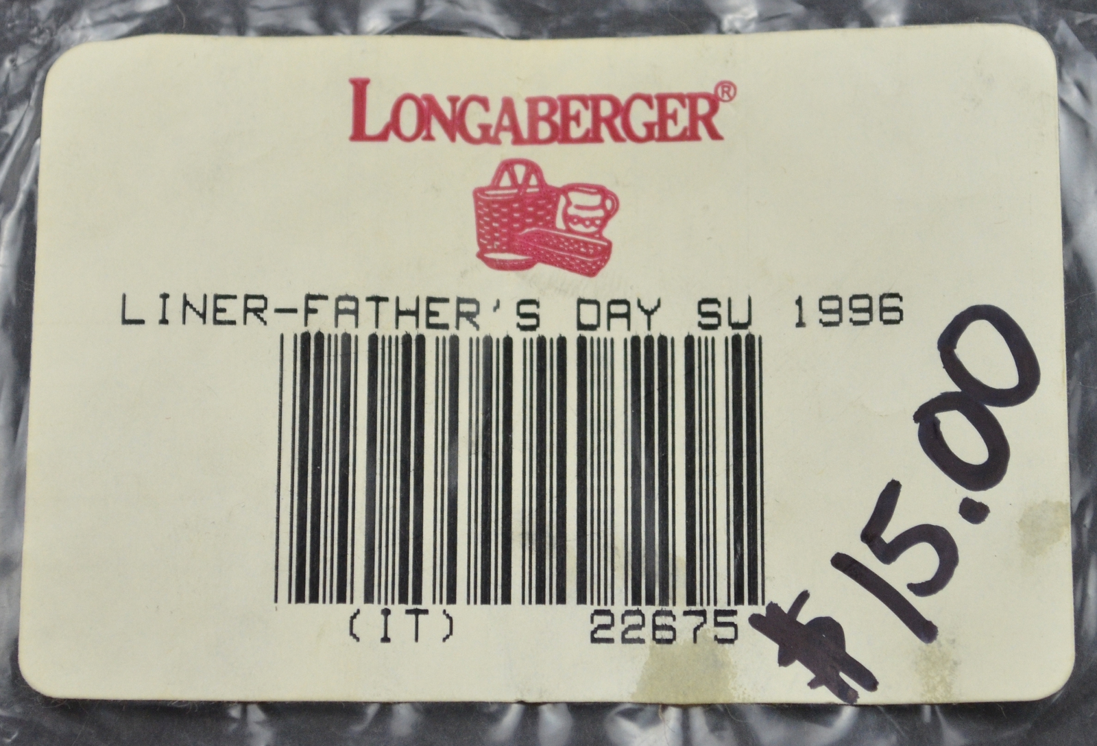 Longaberger 1996 Father's Day Basket Liner Paisley
