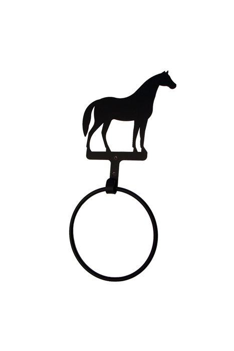 Wrought Iron Towel Ring - Horse Design