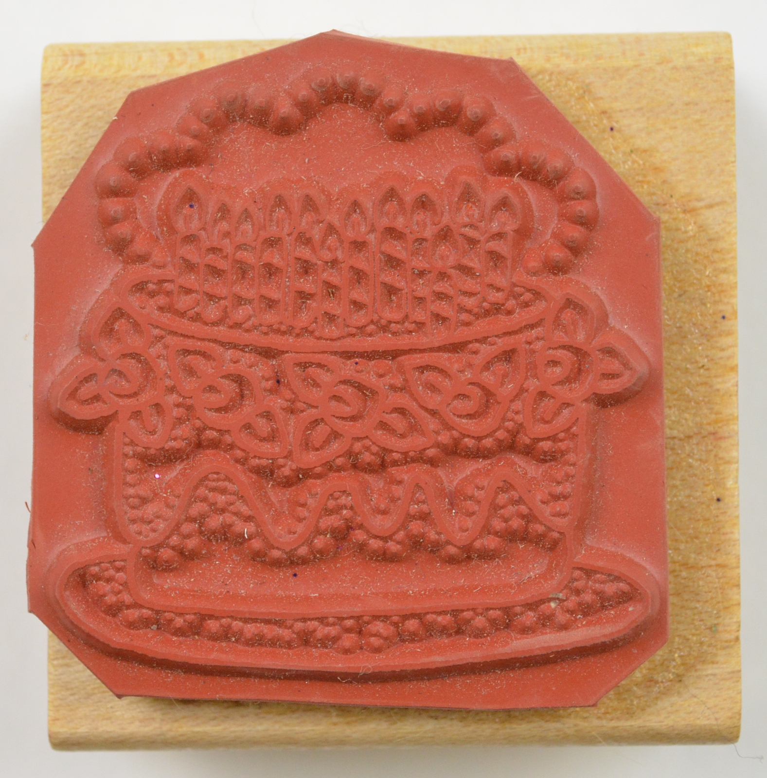 Birthday Cakes Rubber Stamp Wood Mounted 