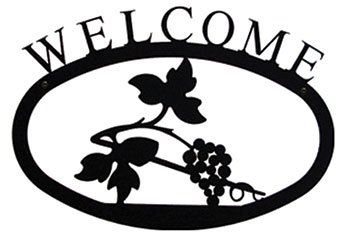 Wrought Iron Welcome Sign - Grapevine Silhouette