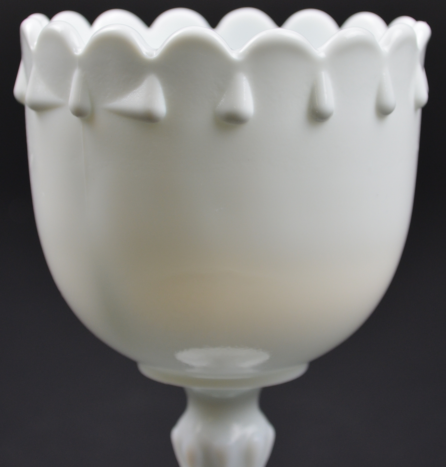 Indiana Glass Milk Glass, Planter, Vintage, Teardrop, Compote