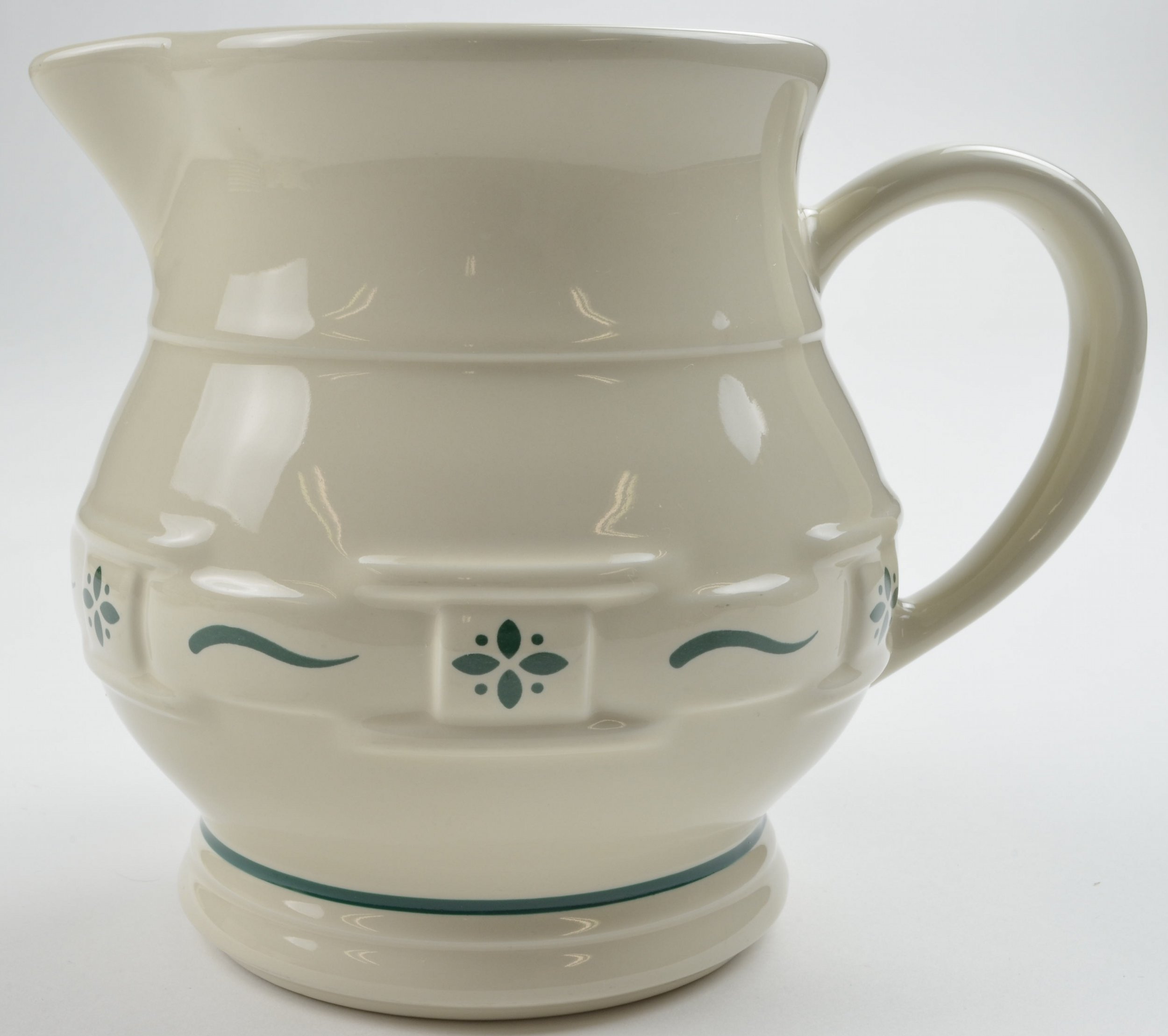 Longaberger Pottery - Woven Traditions Heritage Green - 32 Oz. Pitcher