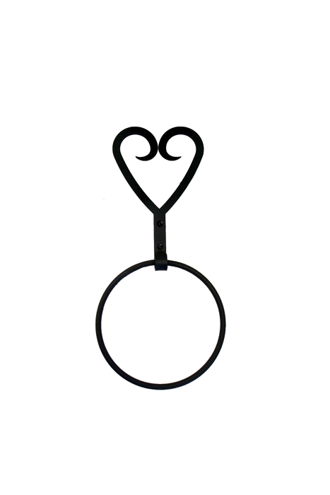 Wrought Iron Towel Ring - Heart Design