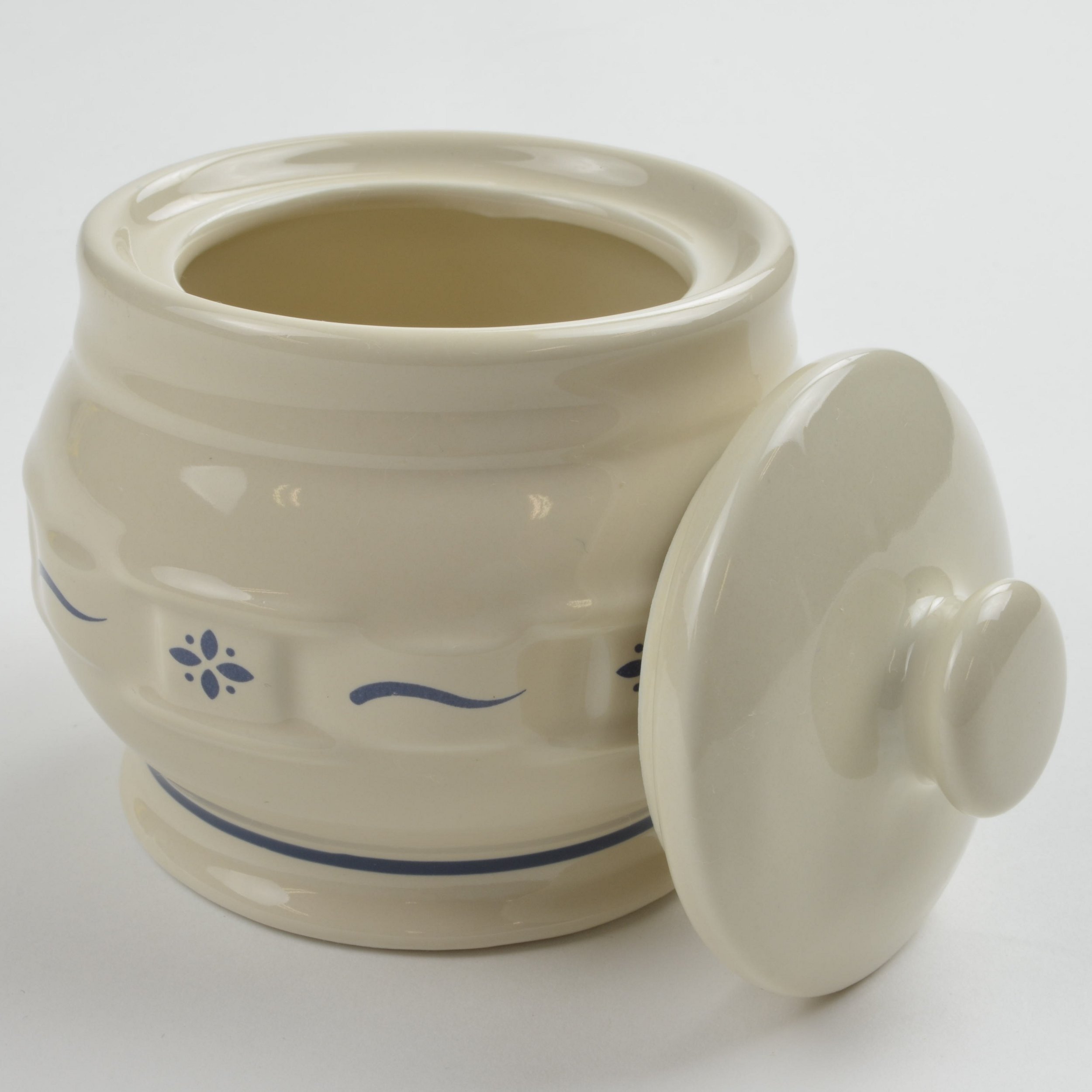 Longaberger Pottery Sugar Bowl, Woven Traditions Classic Blue