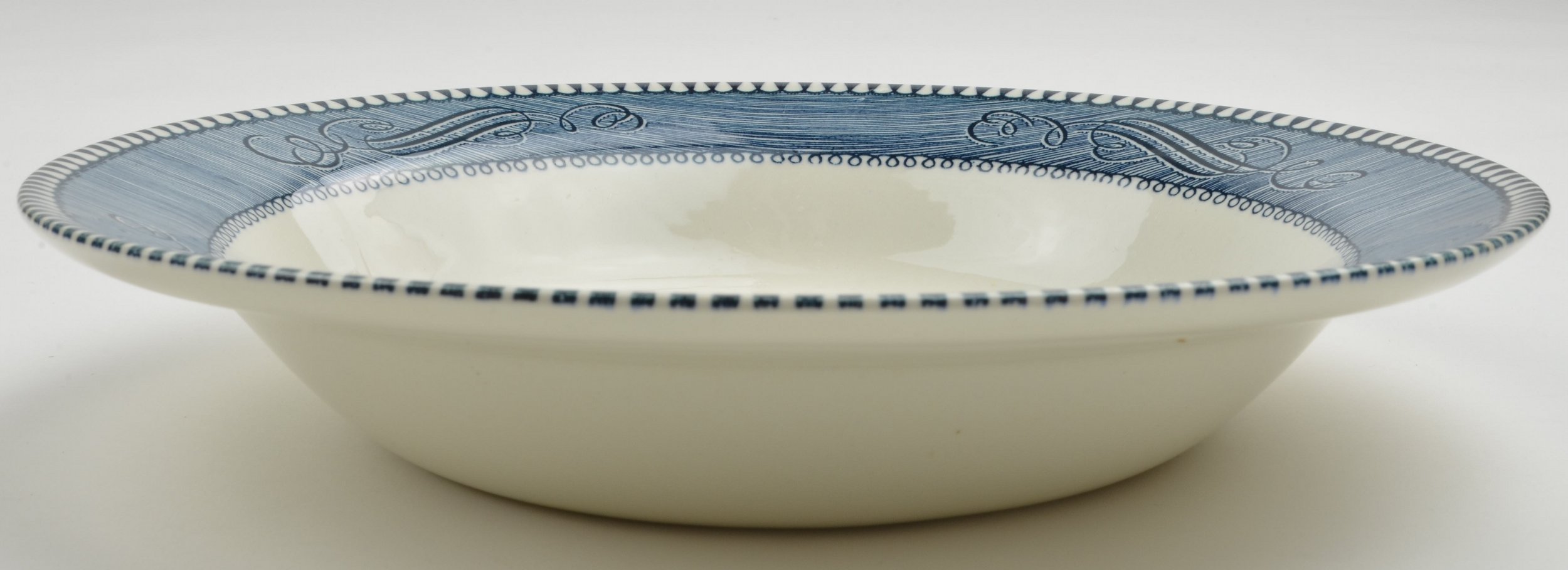 Royal - Currier & Ives Blue - Rimmed Soup Bowl