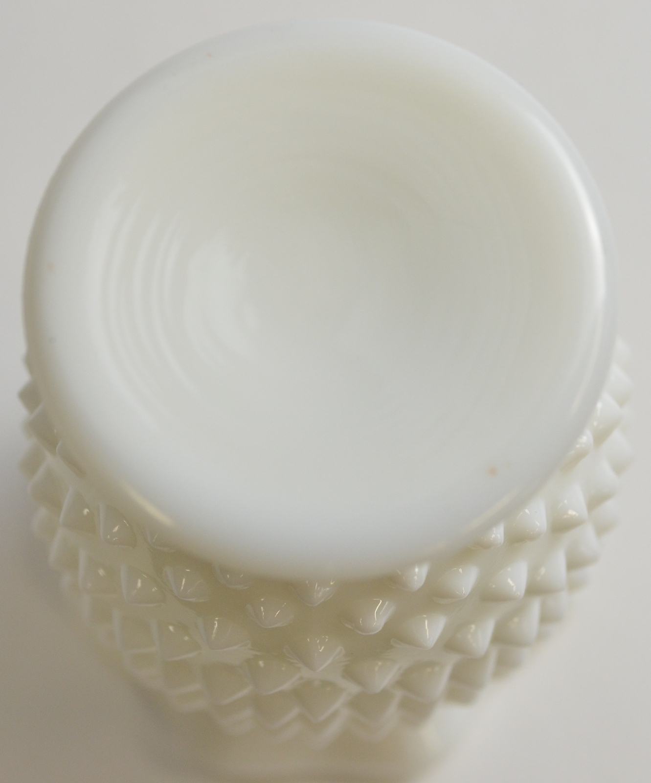 Fenton Art Glass - Hobnail Milk Glass Pattern - Handkerchief Vase - 3.625 Tall