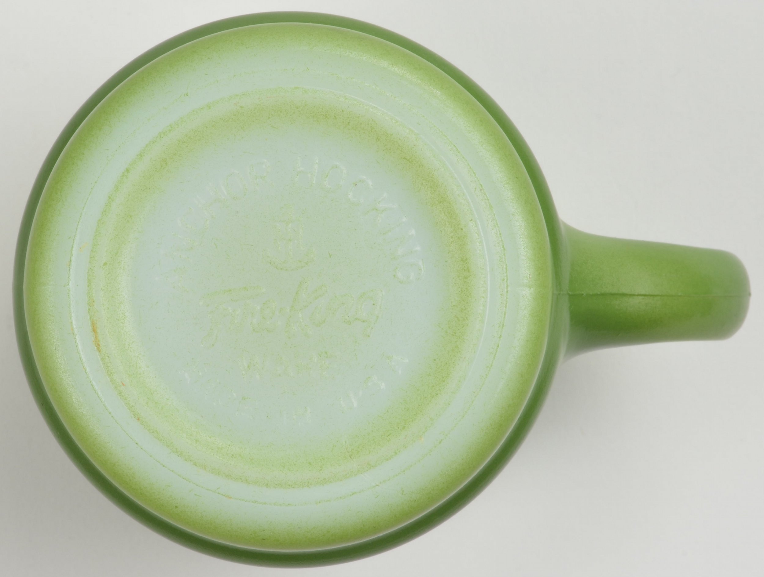 Anchor Hocking Fire King - Avocado Green - Round Handle Stackable Mug