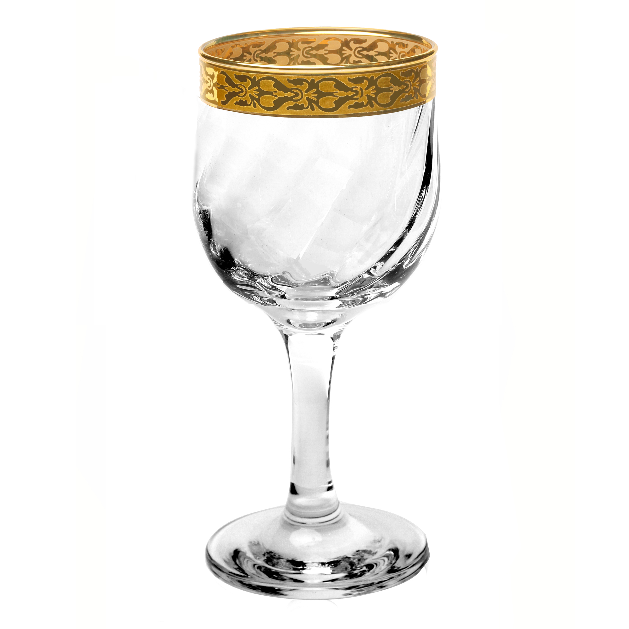 Lorren Home Trends - Venezia Pattern - Set Of 4 White Wine Goblets - 7 oz.