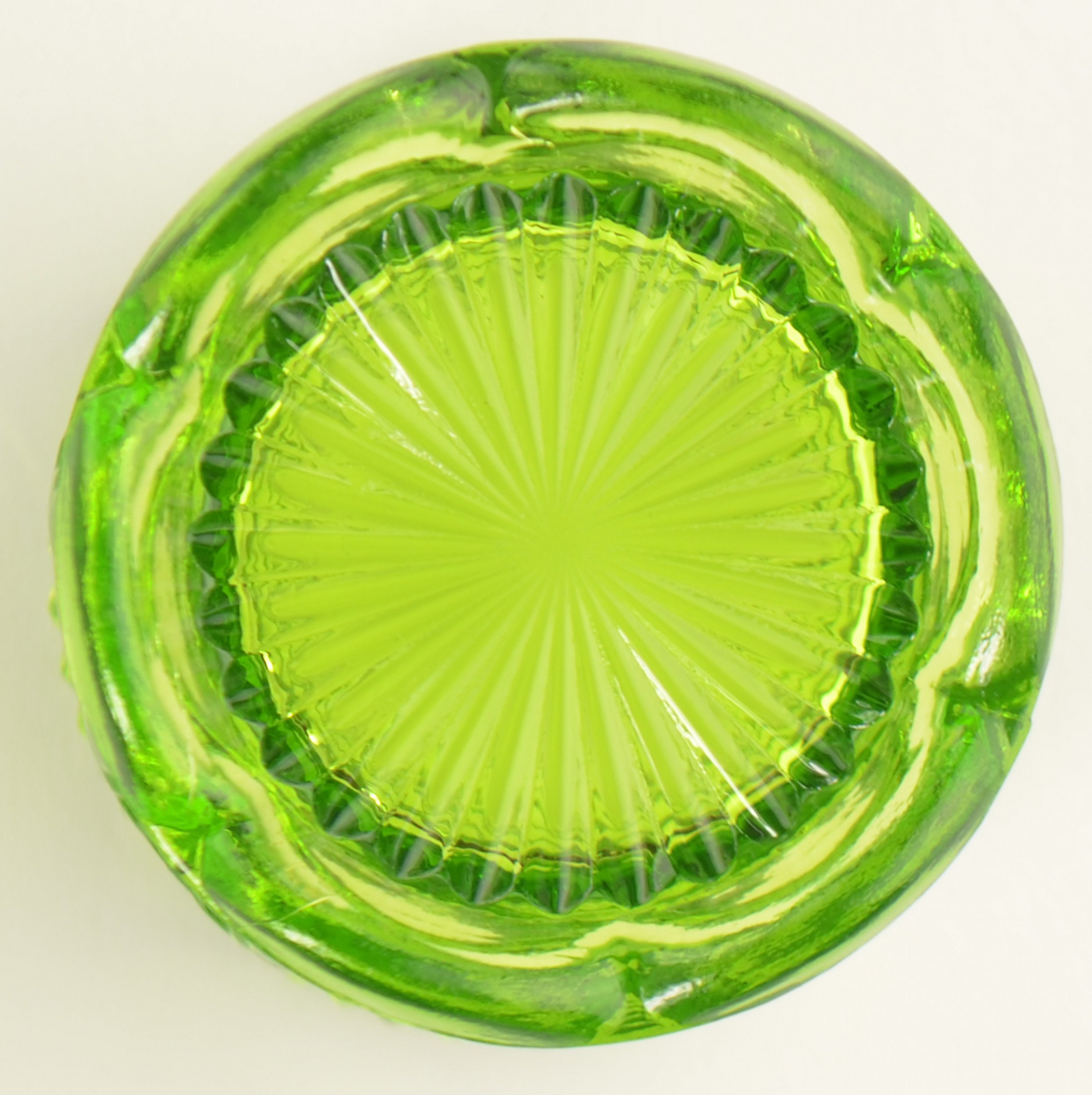 Smith Glass Company - Moon & Star Green Pattern - Toothpick Holder