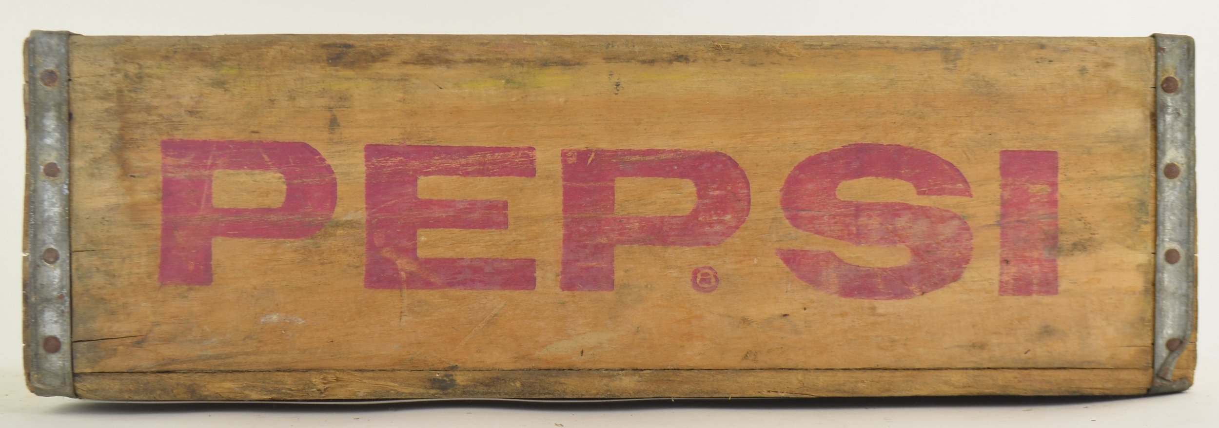 Pepsi Cola Crate - Wood Grain Carrier - Signer 1983