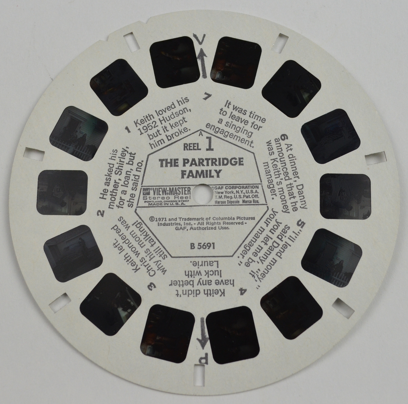 Viewmaster Viewmaster Reels, View Master Reels, The Partridge Family