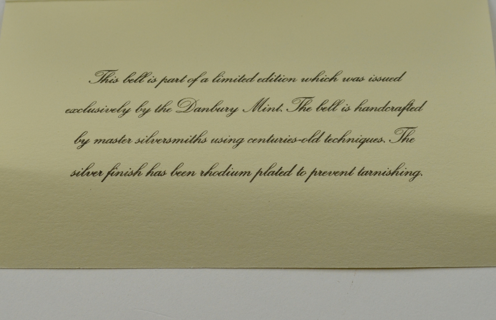 The Danbury Mint Christmas Bell - Vintage 1976 - Limited Edition