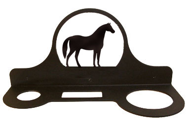 Wrought Iron Mountable Hair Dryer Rack - Horse Pattern