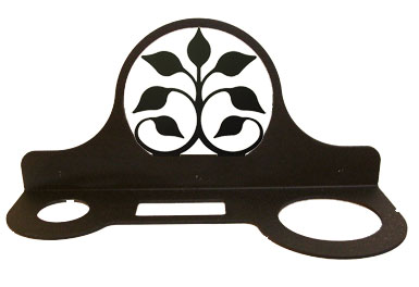 Wrought Iron Mountable Hair Dryer Rack - Leaf Fan Pattern