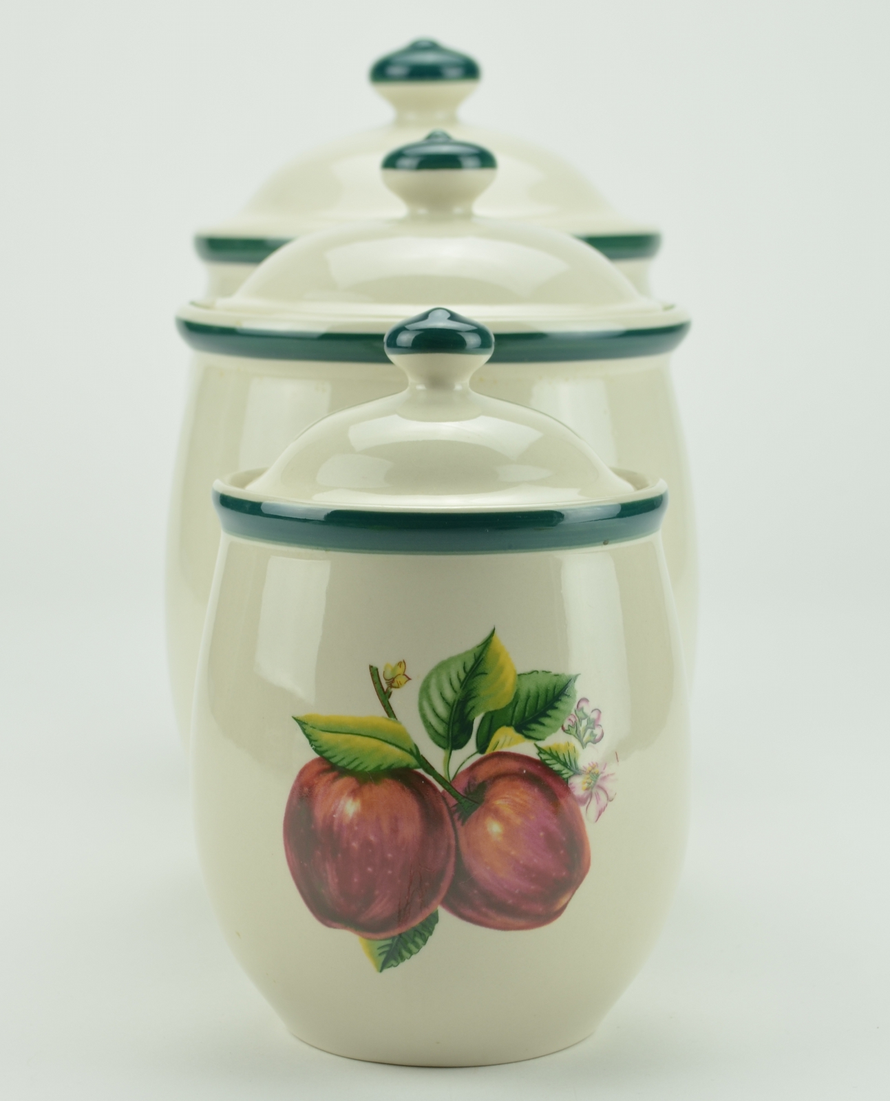 Casuals by China Pearl - Apple Three Piece Ceramic Canister Set