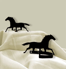 Wrought Iron Curtain Swags Pair Of 2 Standing Horse Silhouette Window Treatments 