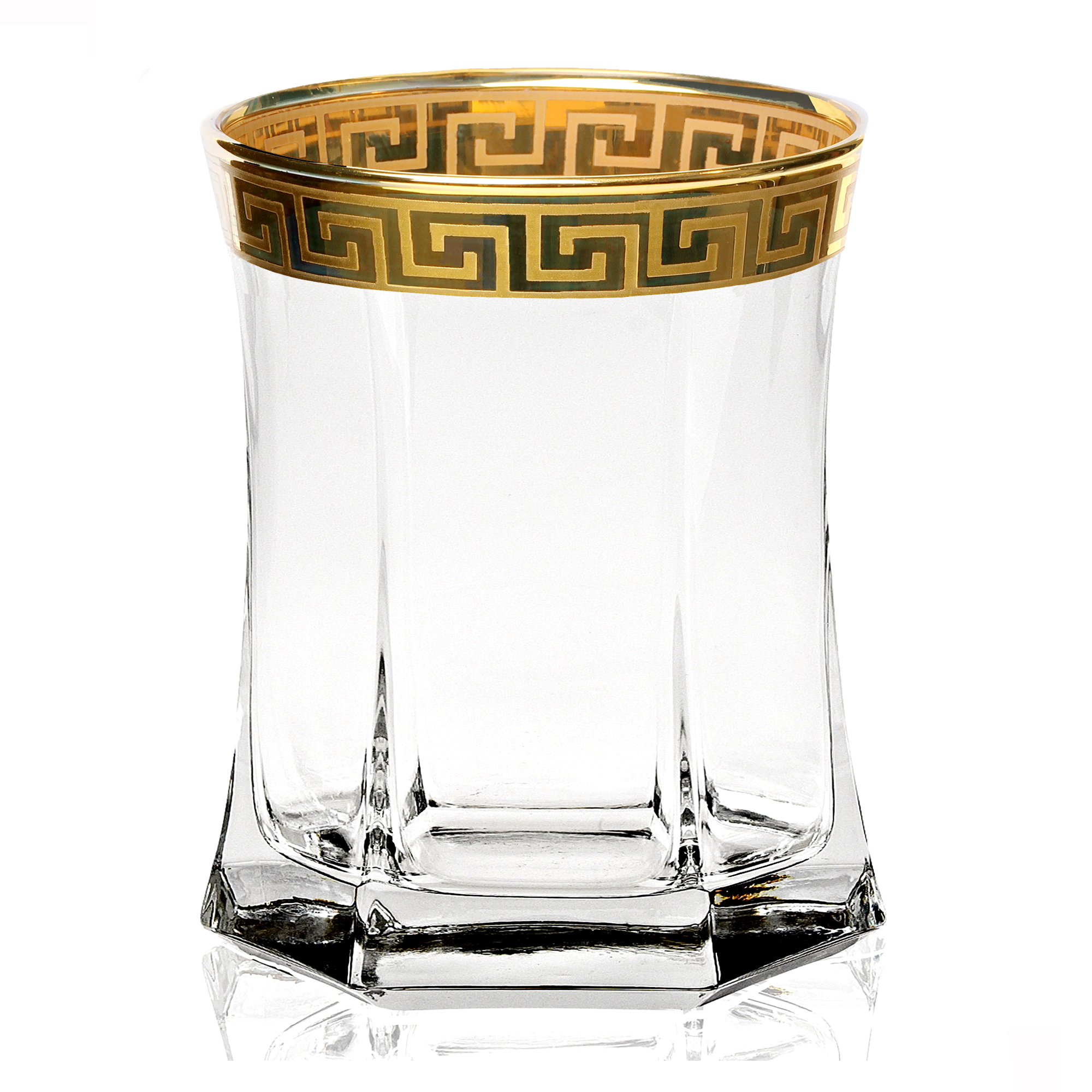 Lorren Home Trends - Florence Pattern - Set Of 4 Old Fashion Tumblers - 8 oz.