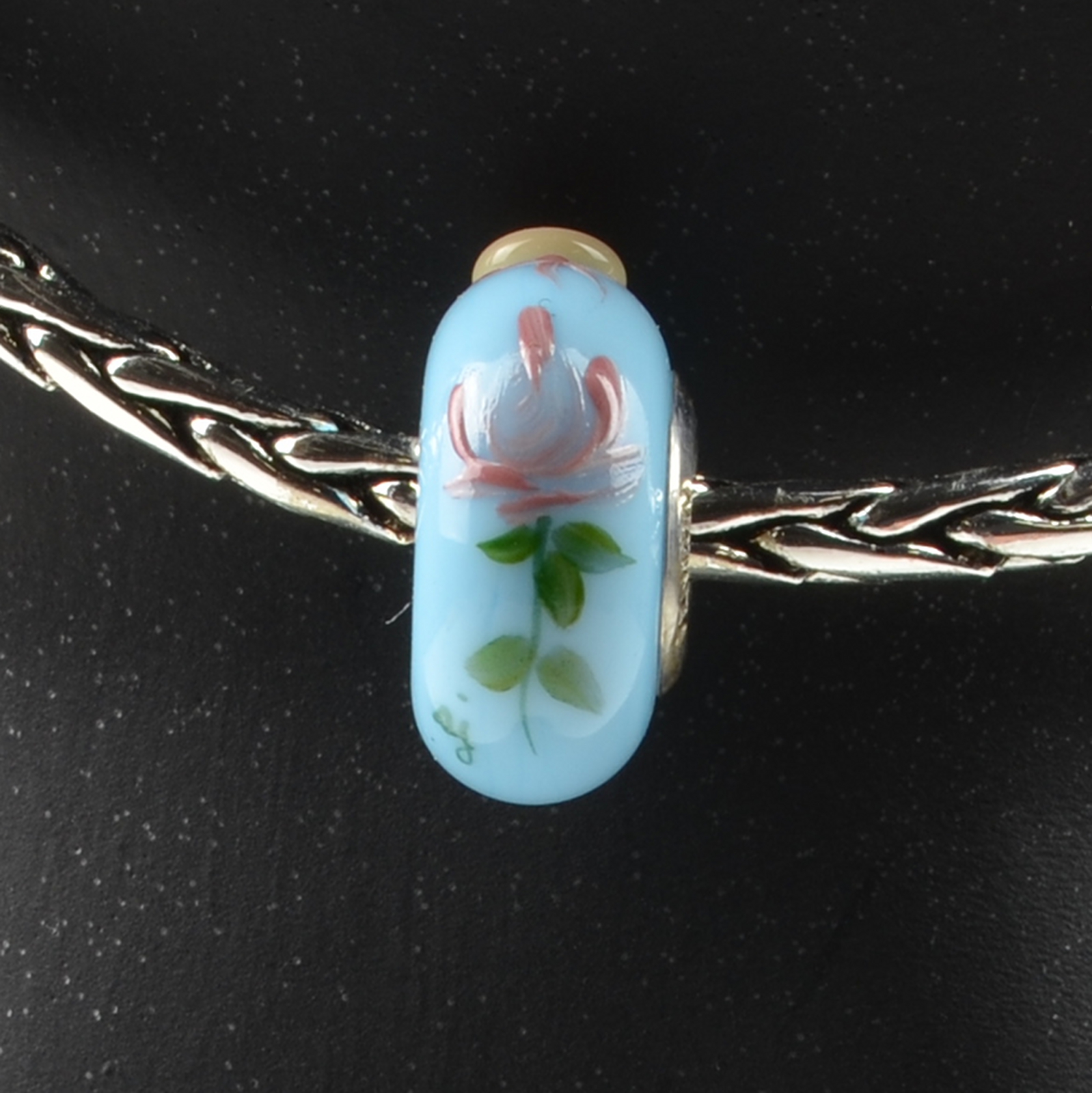 Fenton Glass Beads Charms For Charm Bracelets, Alpha Xi Delta