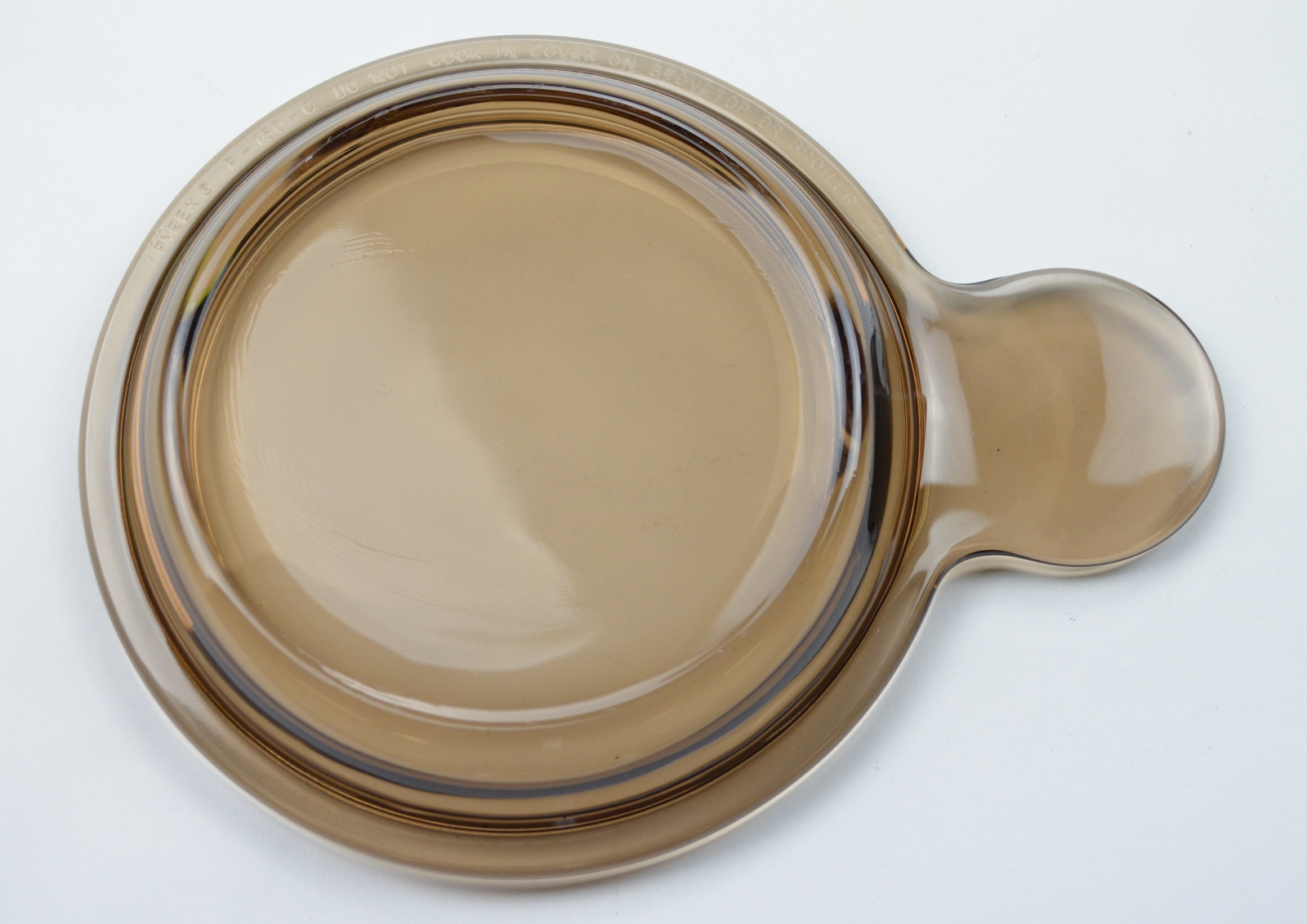 Pyrex-P-150-C Amber Glass Round Casserole Baking Dish Lid 5'' Dia. 