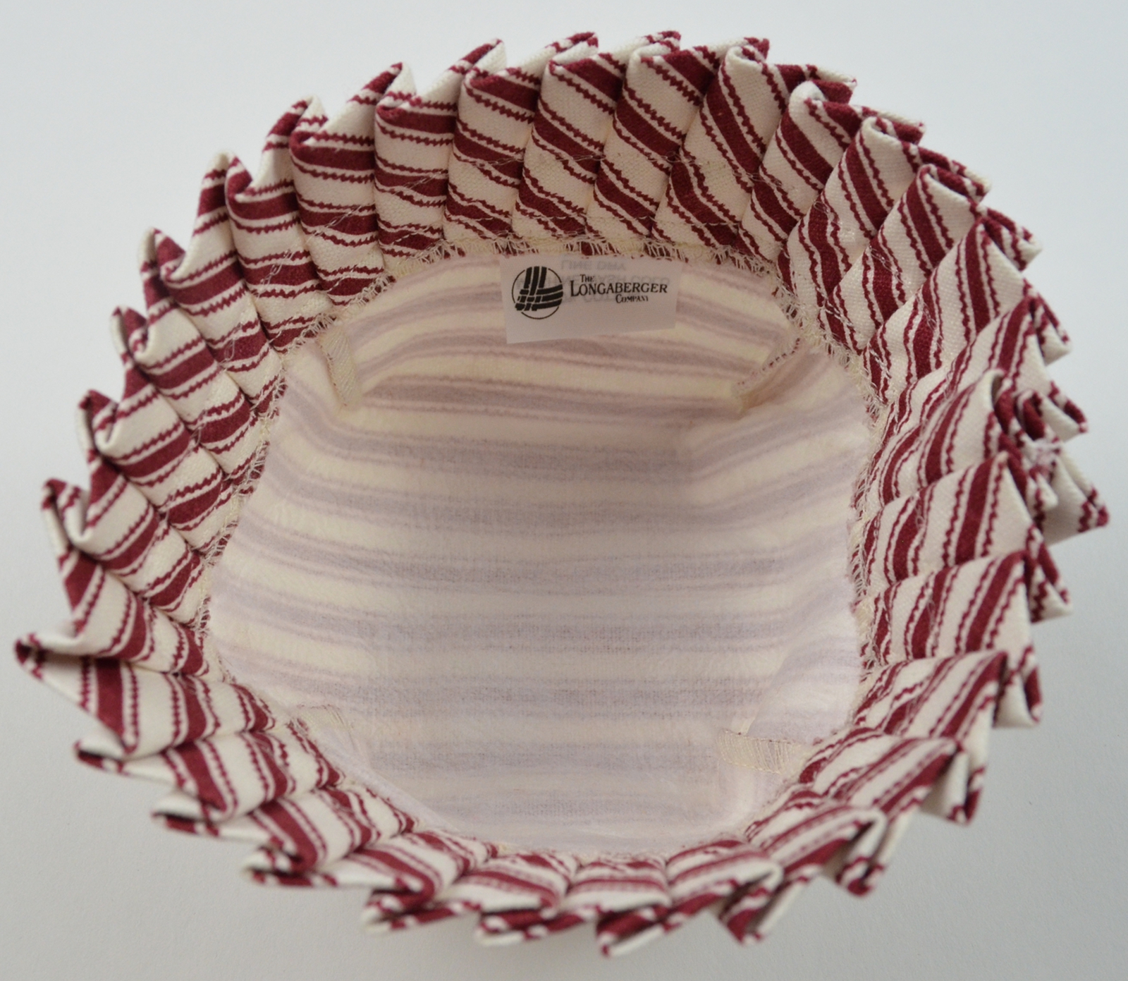 Longaberger Basket Liner Red Stripe Pattern