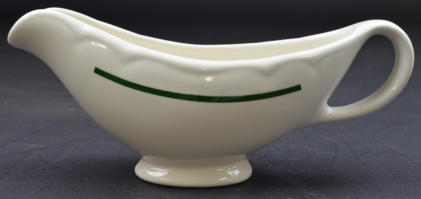 Homer Laughlin China Replacement Gravy Boat Green Stripe