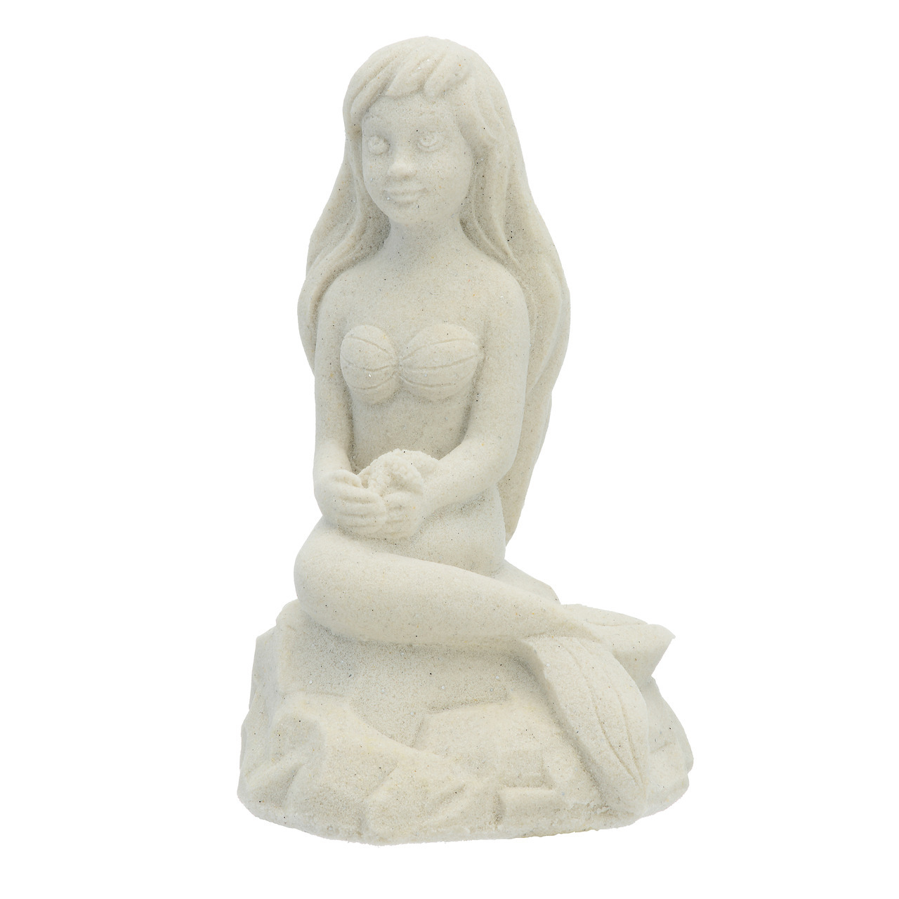 Mr. Sandman Sand Sculpture Figurine - Sitting Mermaid - 4.5 Tall