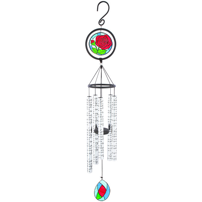 Carson Stained Glass Sonnet Chimes - Love - 35 Wind Chime