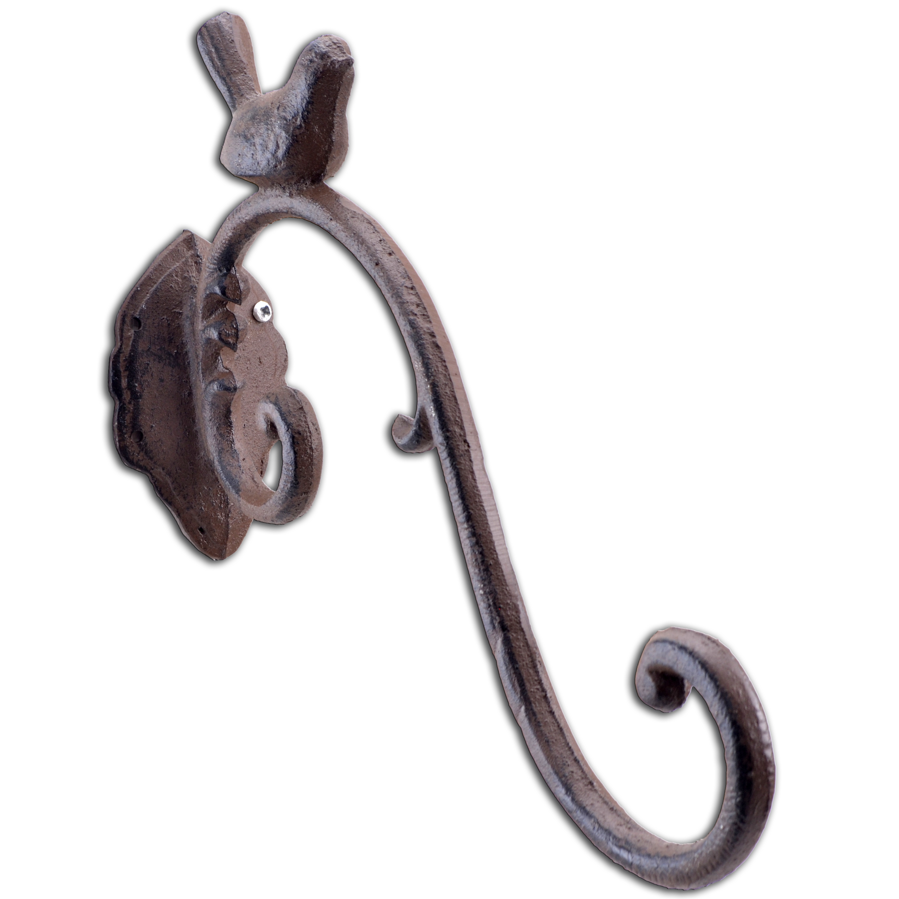 Decorative Chickadee Bird Design Cast Iron Plant Hanger - 11" Long