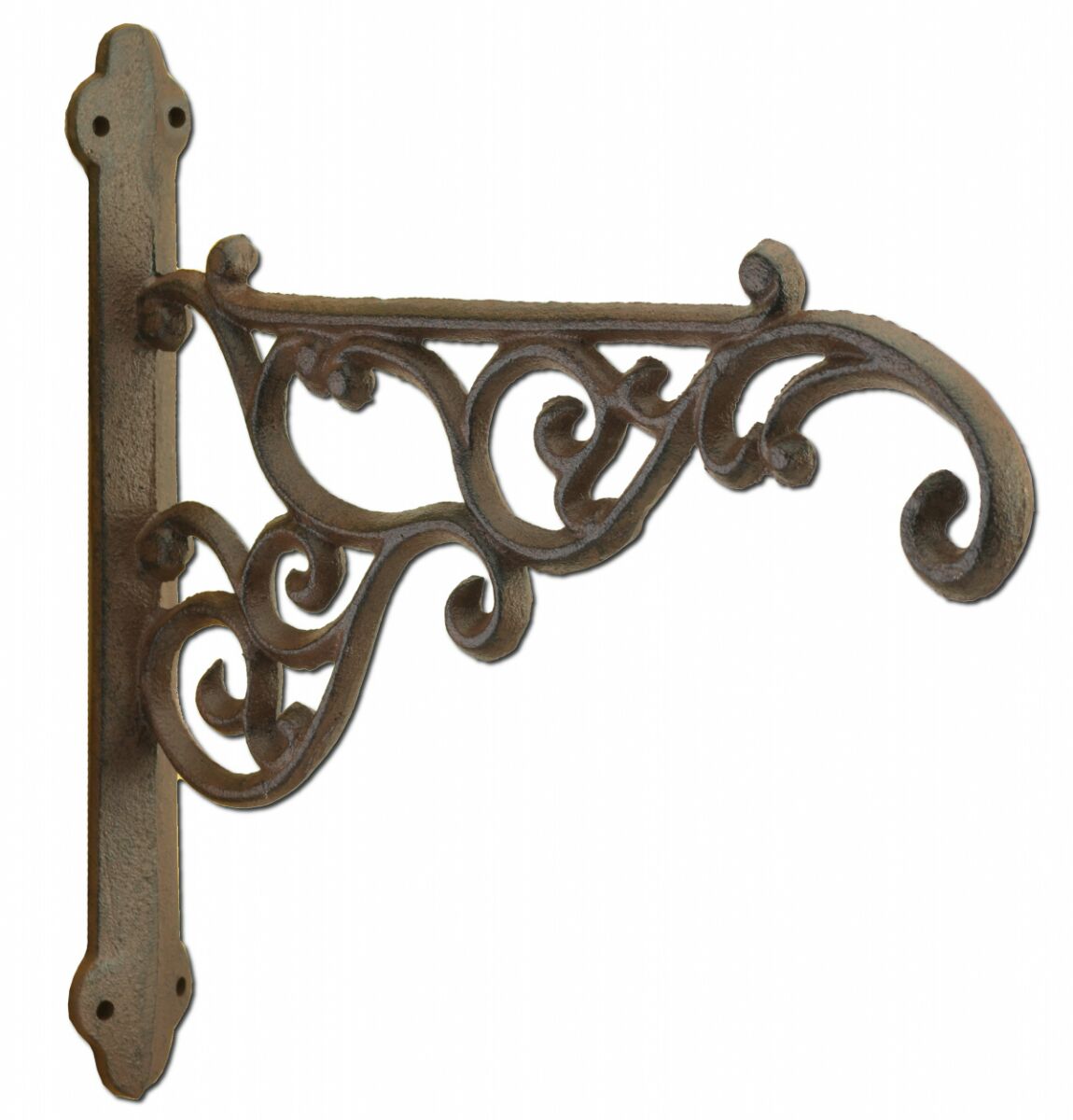 Decorative Ornate Victorian Cast Iron Plant Hanger Hook - Rust Brown 8.375 Long