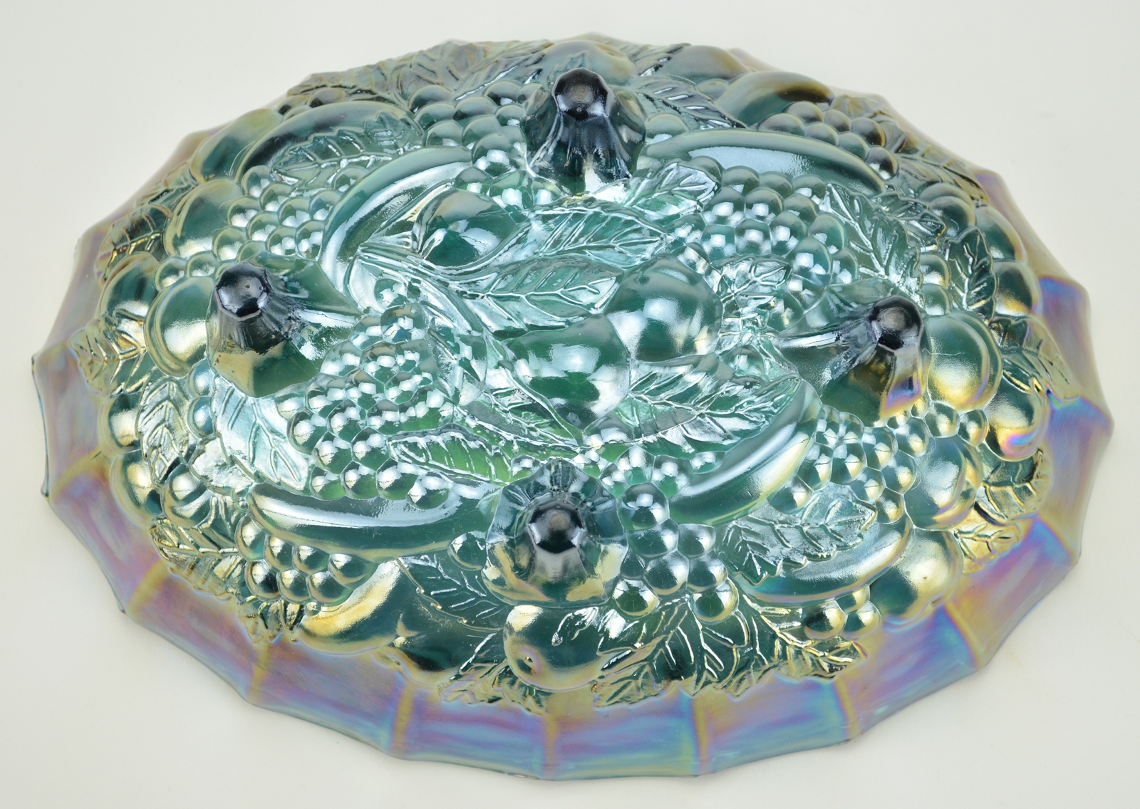 Indiana Glass Fruit Bowl - Harvest Carnival Blue Pattern