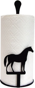 Wrought Iron Paper Towel Stand - Horse Design