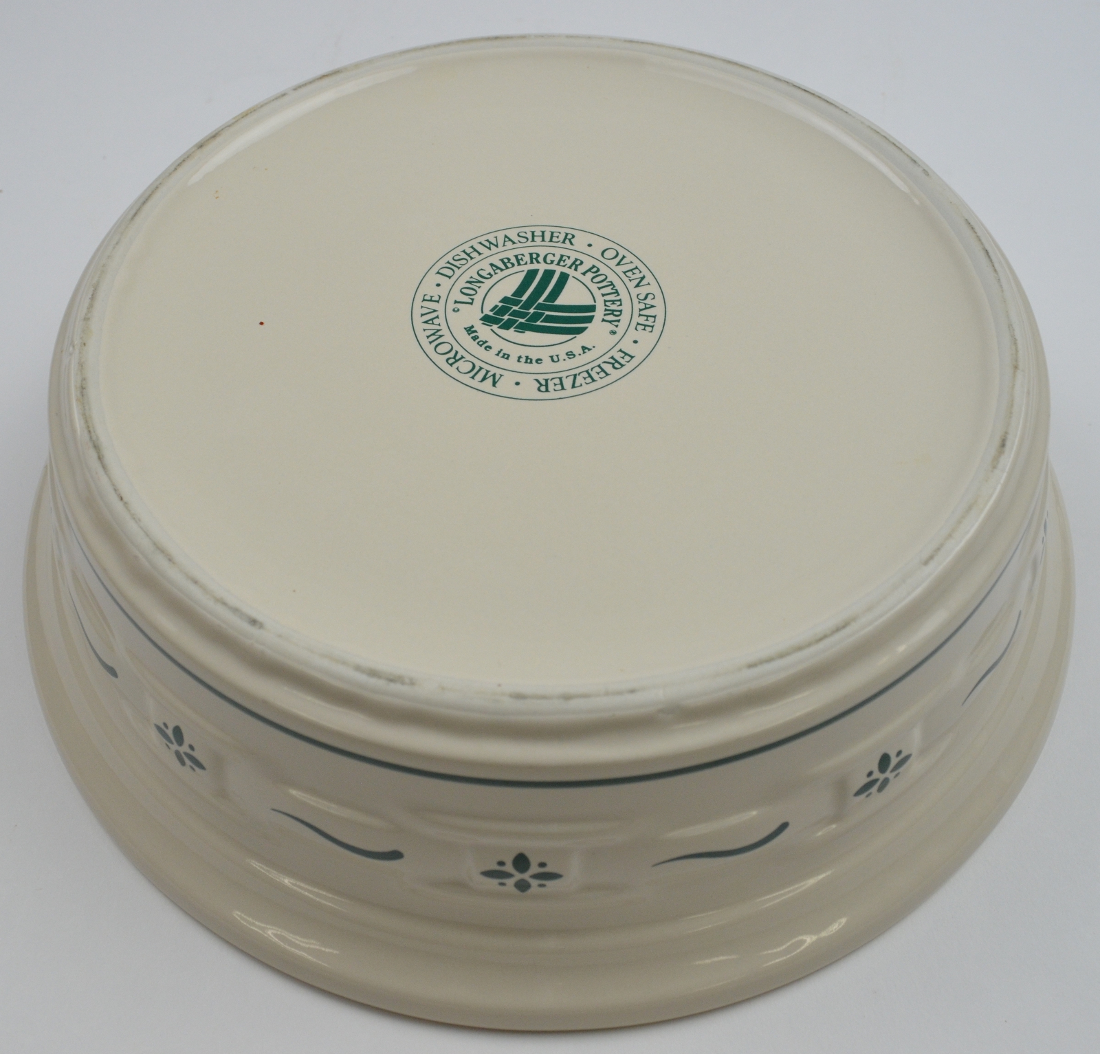 Longaberger Pottery Woven Traditions Heritage Green 2.5 Qt. Lidded Casserole