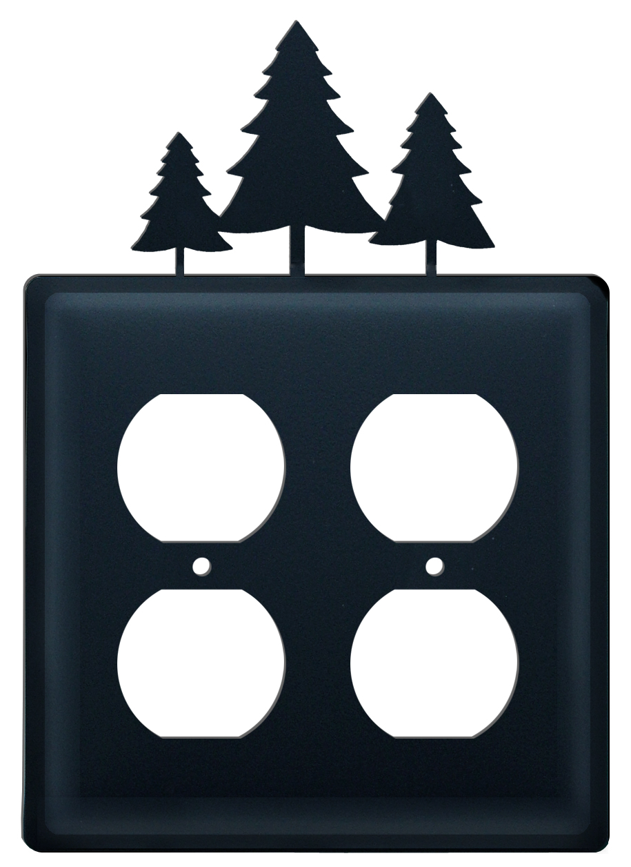 Pine Trees Double Outlet Cover