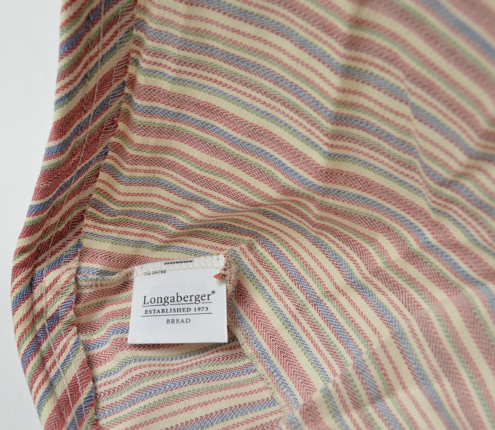 Longaberger Basket Liner, Bread Basket, Market Stripe,