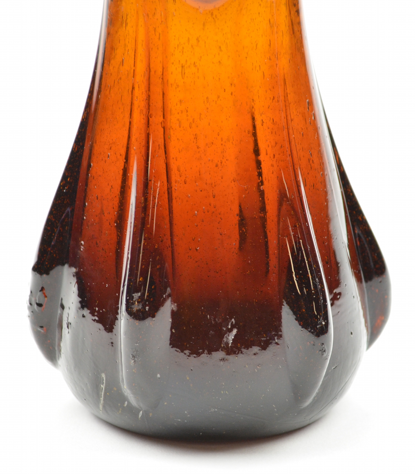 Amber Art Glass Stretch Vase 10" Tall