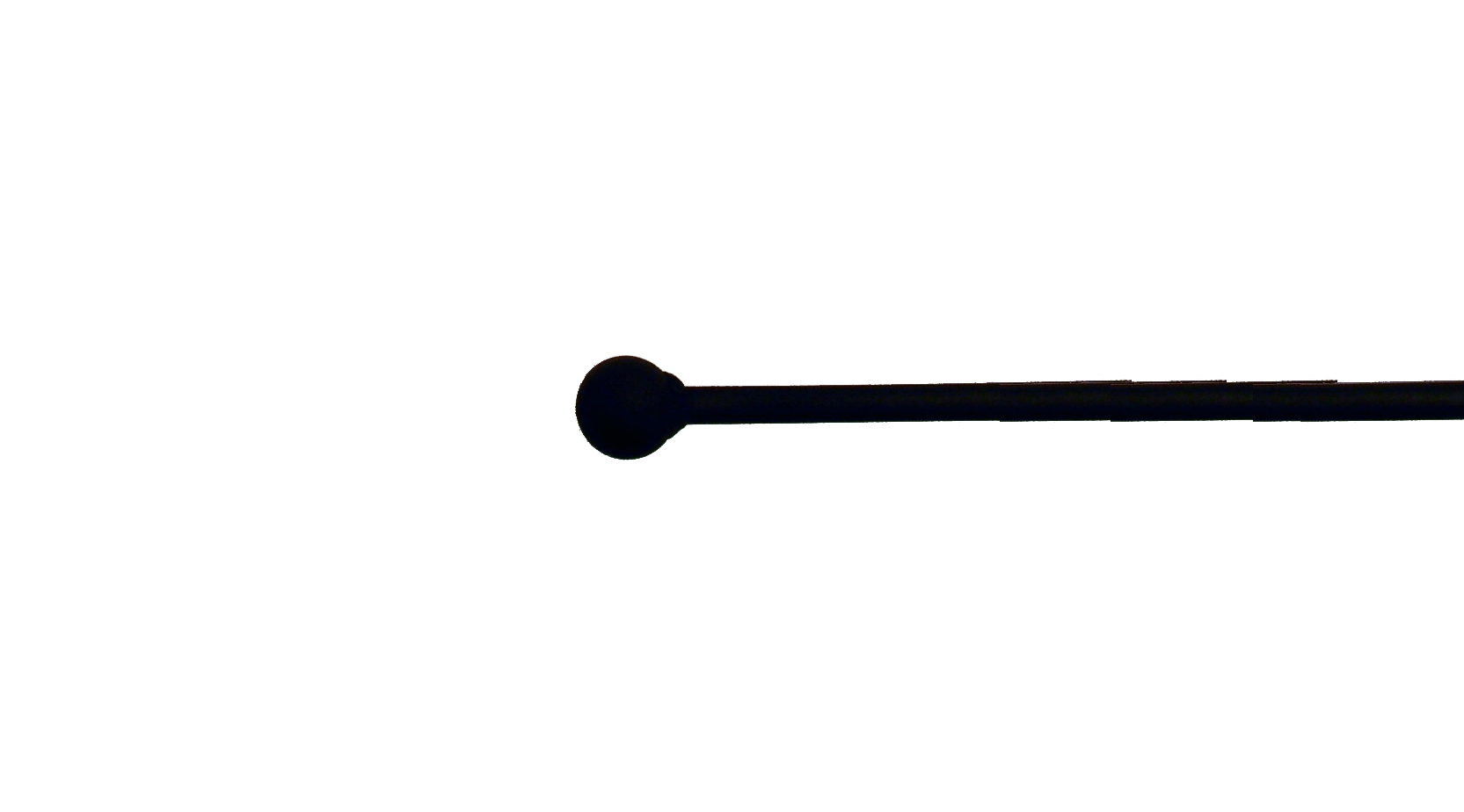 Wrought Iron Curtain Rod - Ball Finial - Extends 36" To 60"