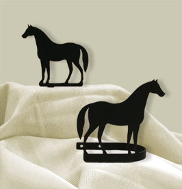 Wrought Iron Curtain Tie Backs Pair Of 2 - Standing Horse Silhouette
