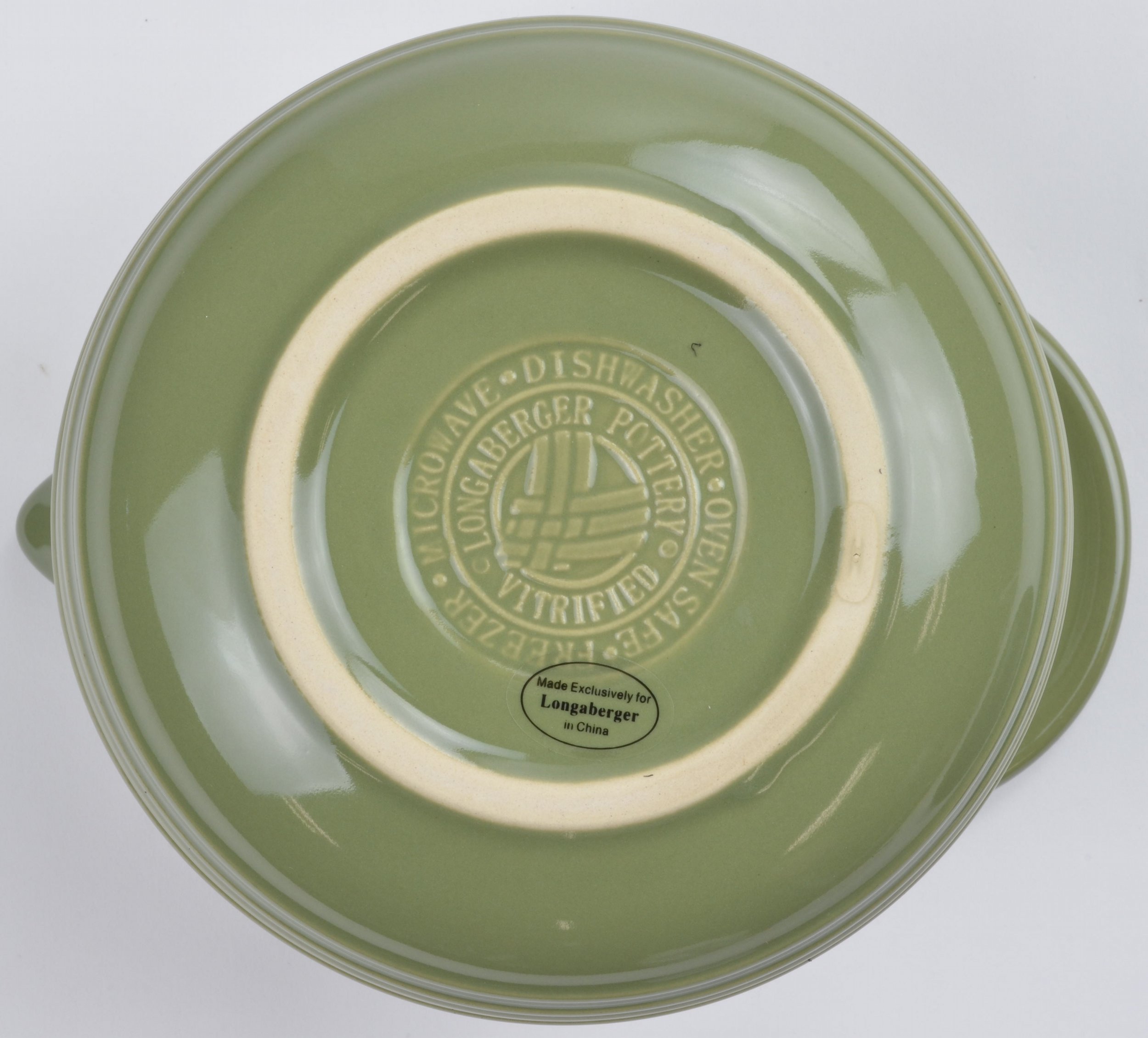 Longaberger Pottery - Woven Traditions Sage - Stay Put Small Mixing Bowl