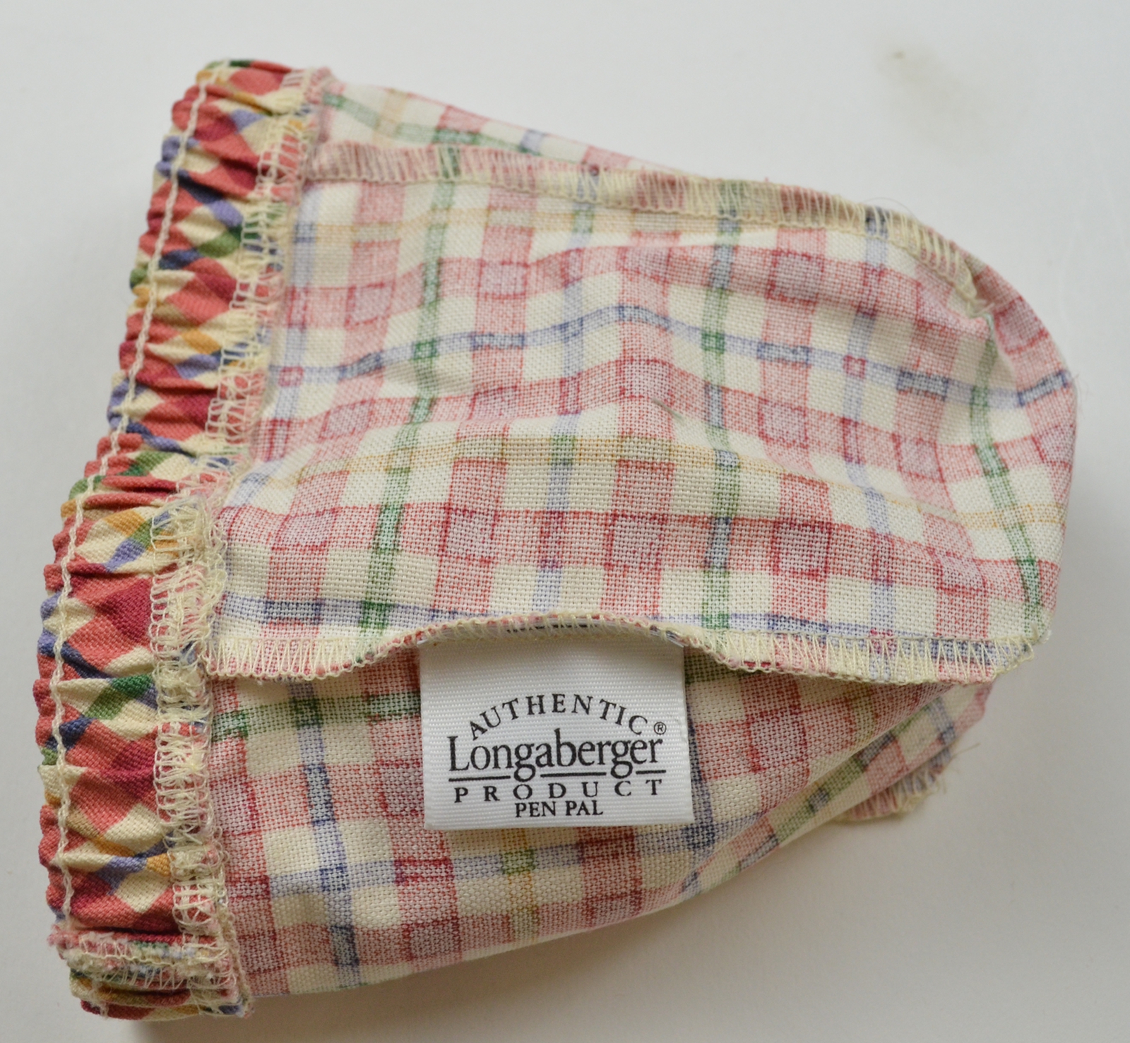 Longaberger Pen Pal Basket Liner Cherry Red Plaid