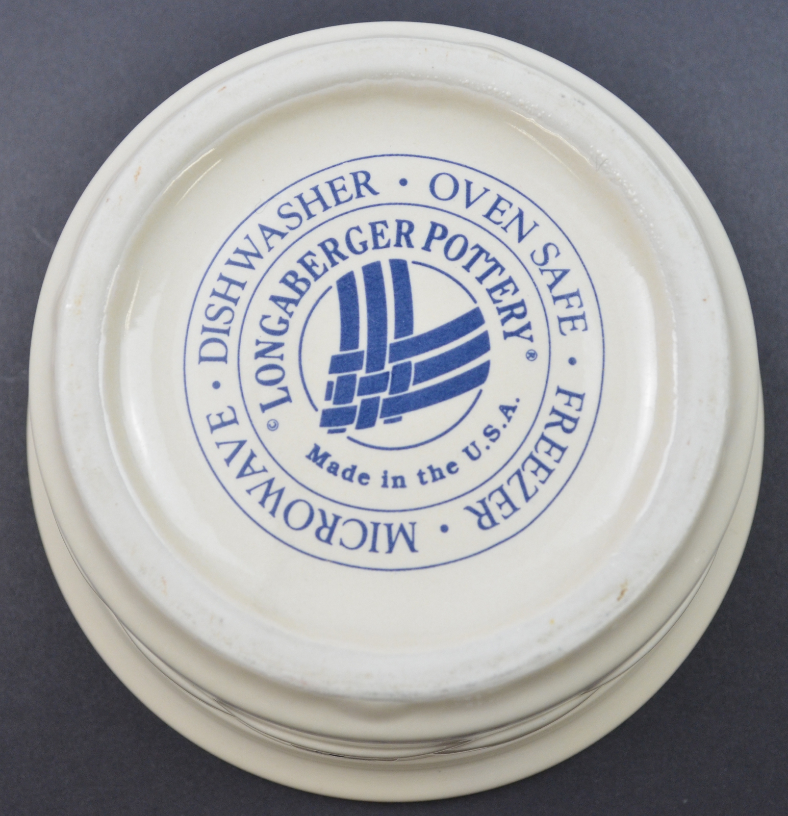 Longaberger Pottery - Woven Traditions Classic Blue - Butter Tub With Lid