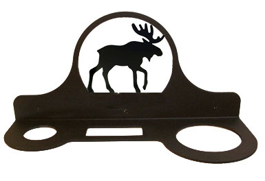 Wrought Iron Mountable Hair Dryer Rack - Moose Pattern