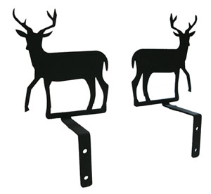 Wrought Iron Curtain Swags Pair Of 2 - Deer Silhouette