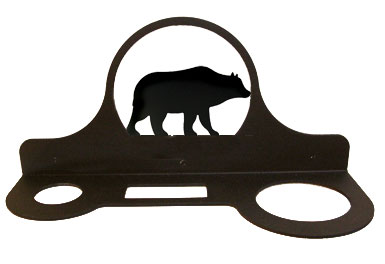 Wrought Iron Mountable Hair Dryer Rack - Bear Pattern