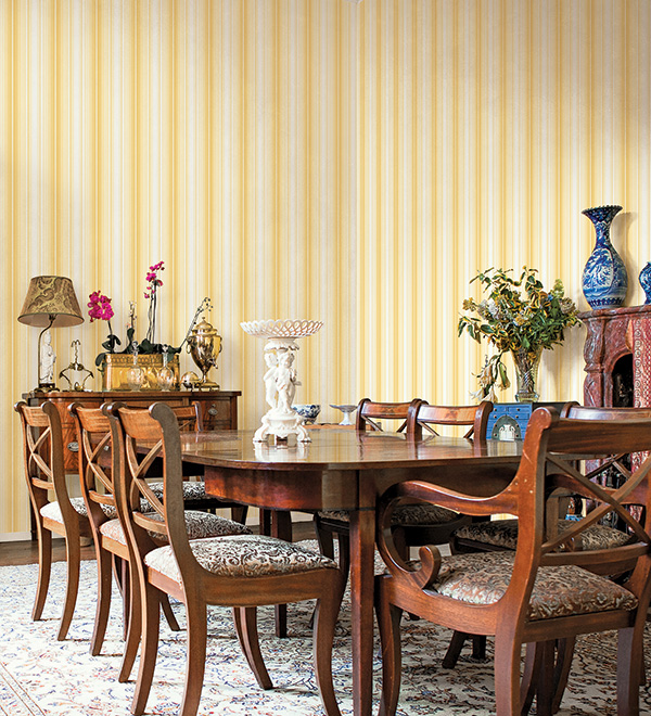 MH36509 Organic Stripe Wallpaper Yellow Manor House Norwall Wallcovering