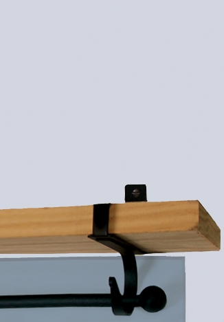 Wrought Iron Curtain Shelf Bracket Pair Of 2 - Plain Pattern